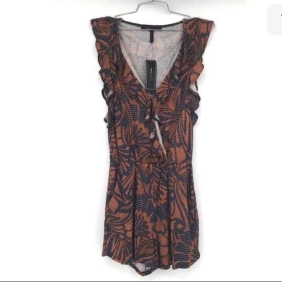 BCBG MaxAzria Women’s Blue and Brown Romper - Picture 8 of 12